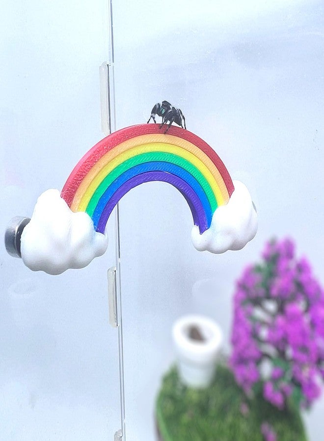 Daerky Jumping Spider Hidden Rainbow Bridge, Magnetic Jumping Spider Cloud Rainbow Platform, 3D Printed Spider Climbing Fence Accessories, Suitable for All Kinds of Small Insect Habitats (Small) - Image 1